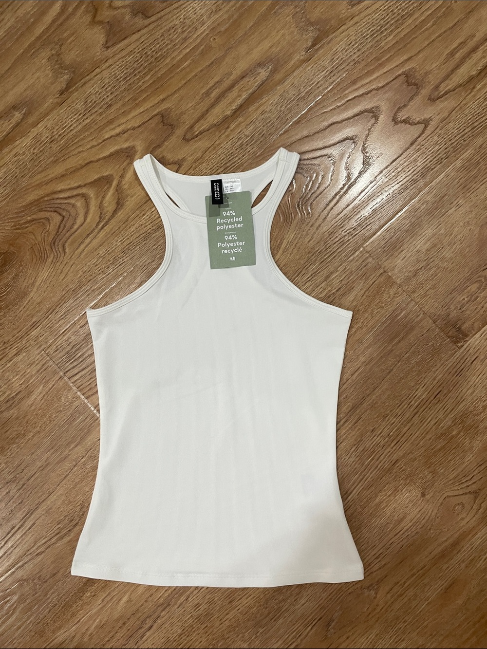H&M White Ribbed Racerback Tank - Picture 2 of 3